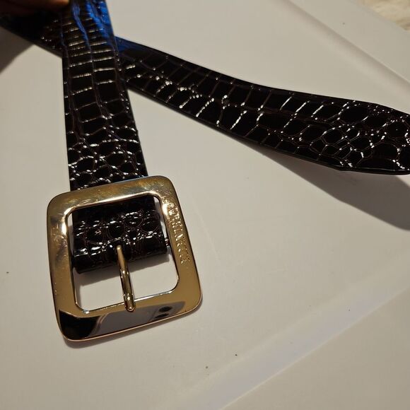 ✨️Ellen Tracy Brown Leather Belt XL WAIST 34"-42" Like New - Picture 7 of 8